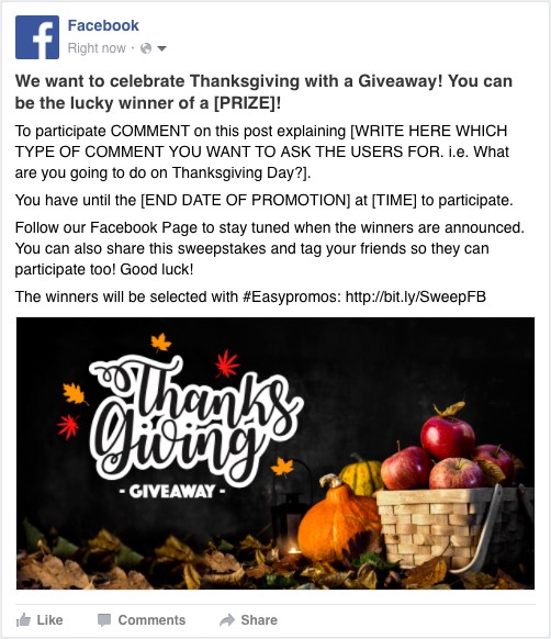 Ideas for your Thanksgiving Day promotion