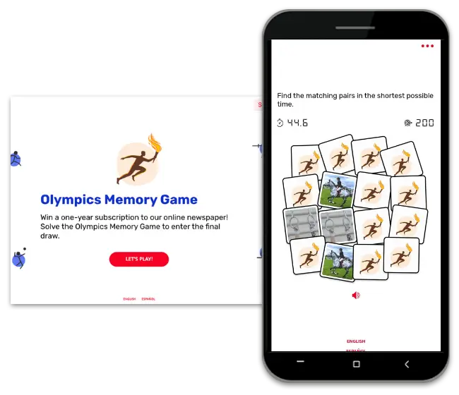 branded memory game for the olympics