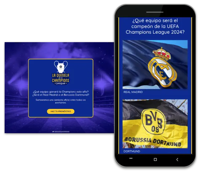 ejemplo de quiniela digital de la Champions